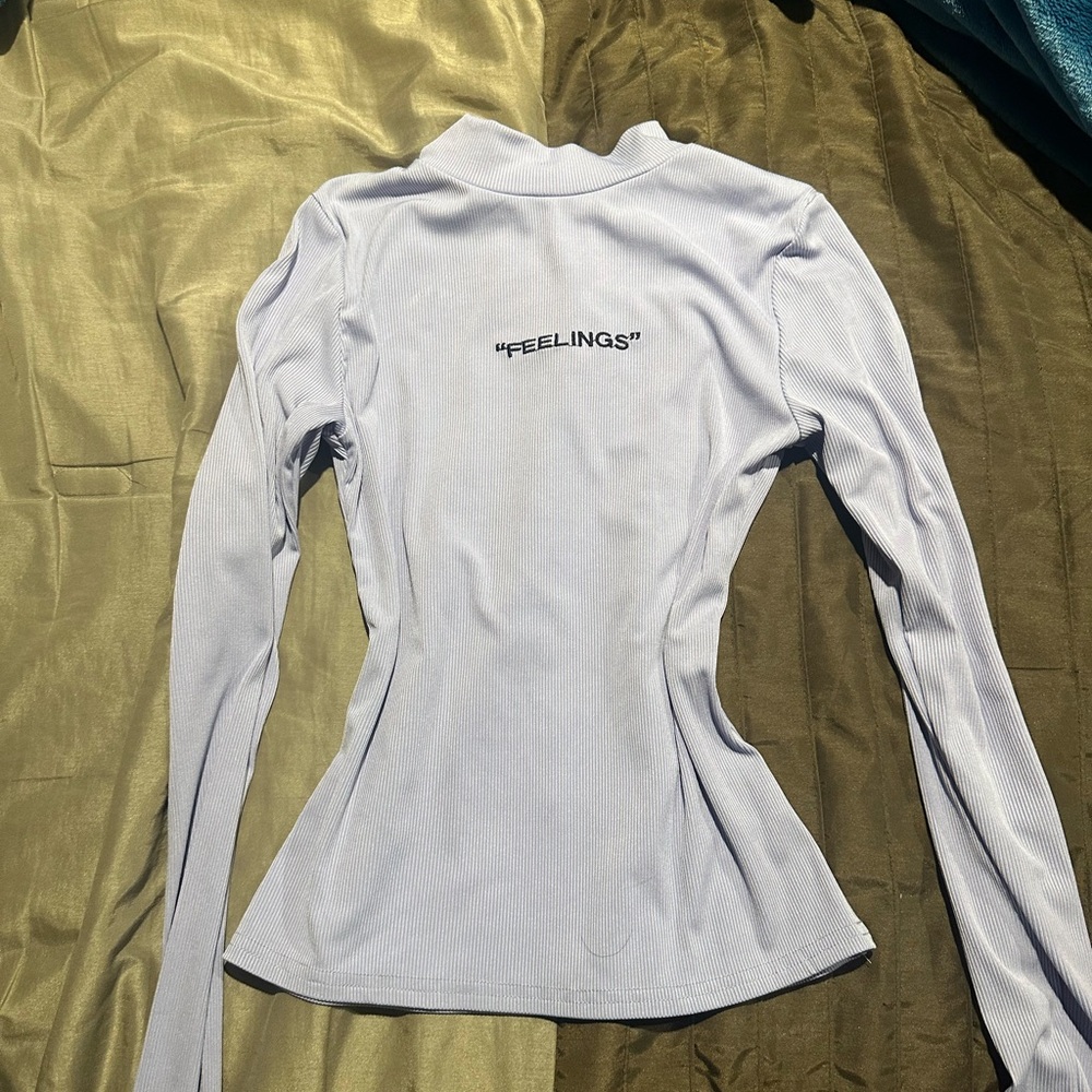 SHEIN Lavender Fitted Long Sleeve with Mandarin Collar